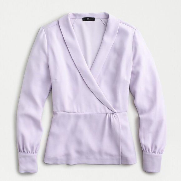 J. Crew NWT Drapey Faux-Wrap Top in 365 Crepe - Picture 4 of 4